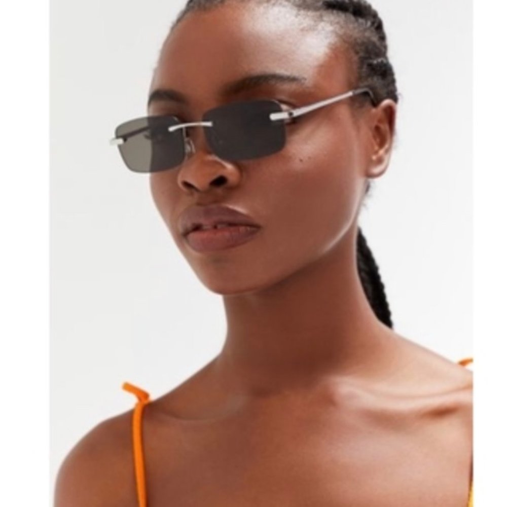 UrbanOutfitters Rilla Rimless Rectangle Sunglasses